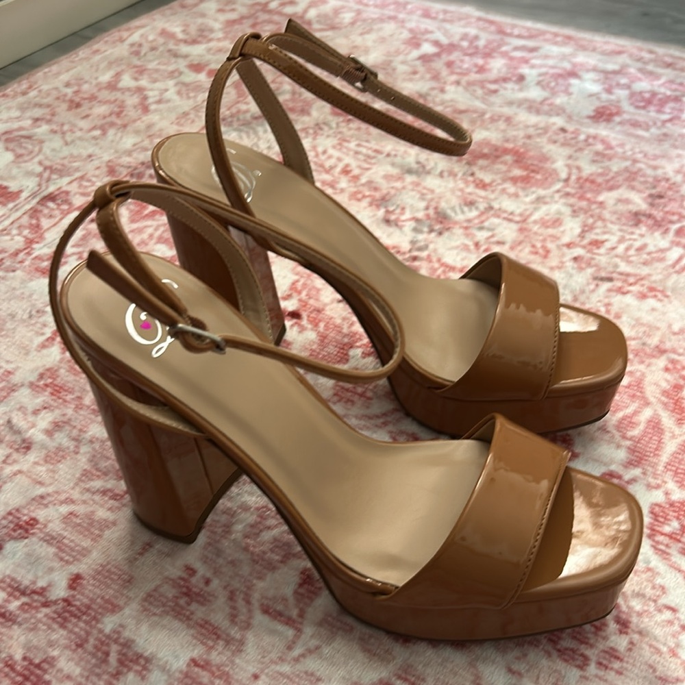 Tan Block Heels - Picture 3 of 5